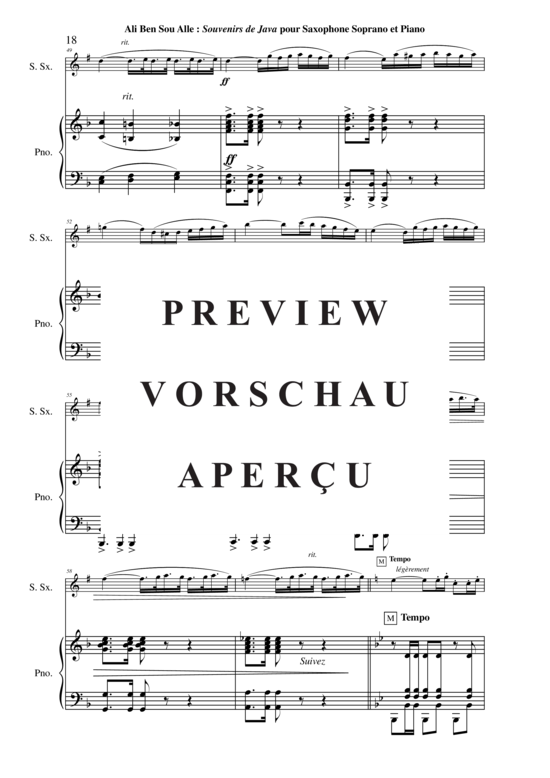 Product gallery: Page 19 of 21 Souvenirs de Java , , (soprano saxophone + piano)