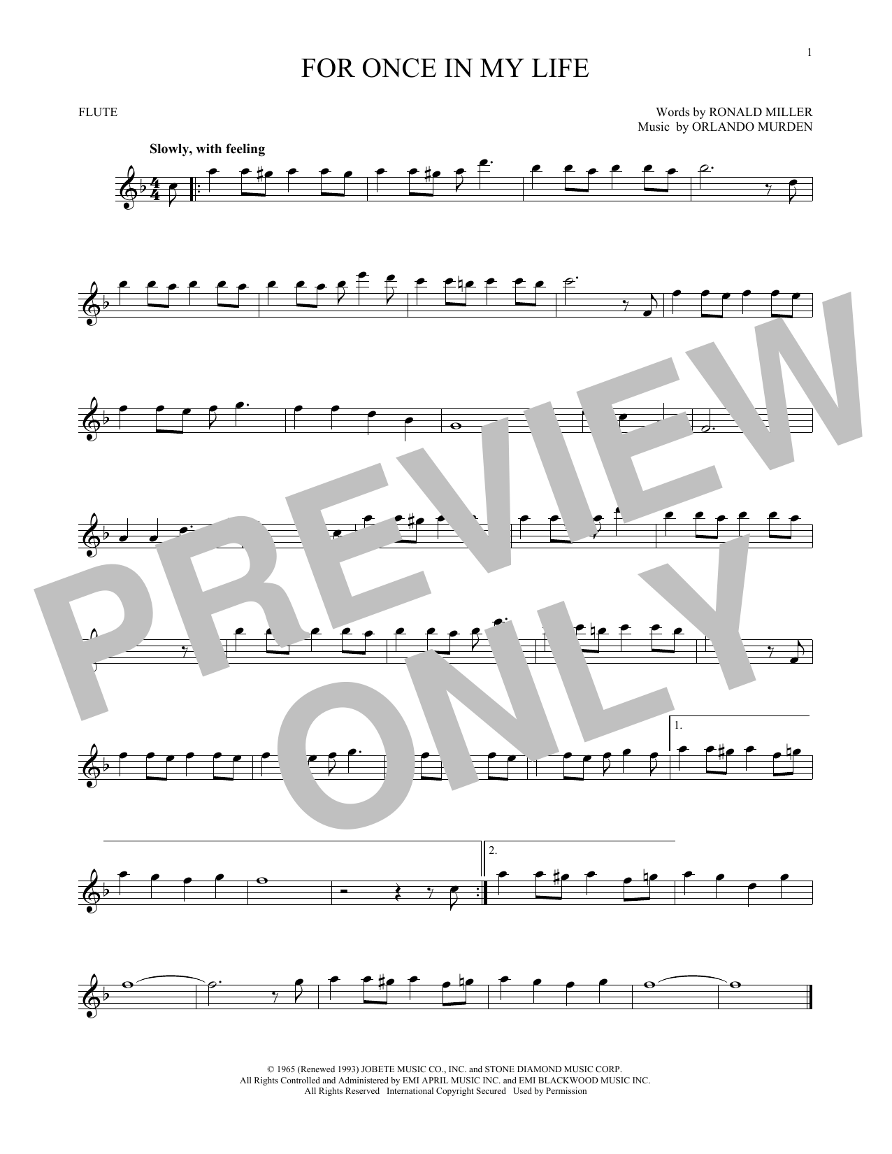 Product gallery: Page 1 of 1 For Once In My Life, Stevie Wonder