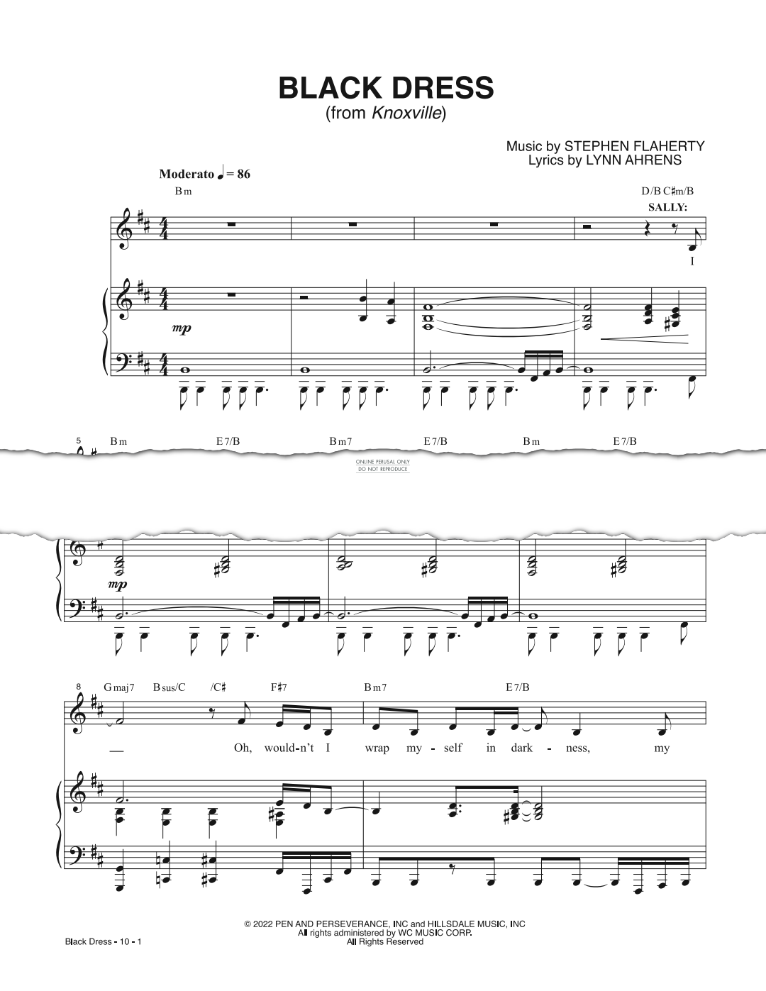 Produktgalerie: Seite 1 von 1 Black Dress (from 'Knoxville'), Stephen Flaherty, Gesang, Gitarre, Klavier