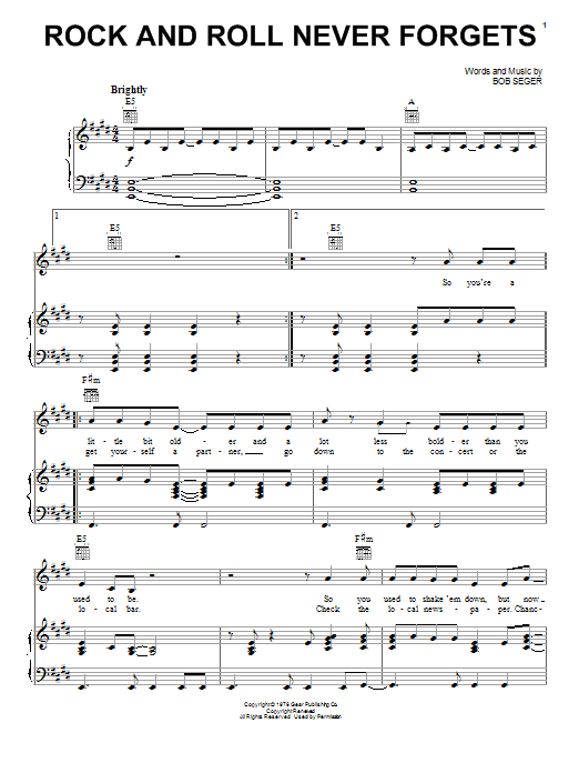 Produktgalerie: Seite 1 von 1 Rock And Roll Never Forgets, Bob Seger, Gesang, Gitarre, Klavier