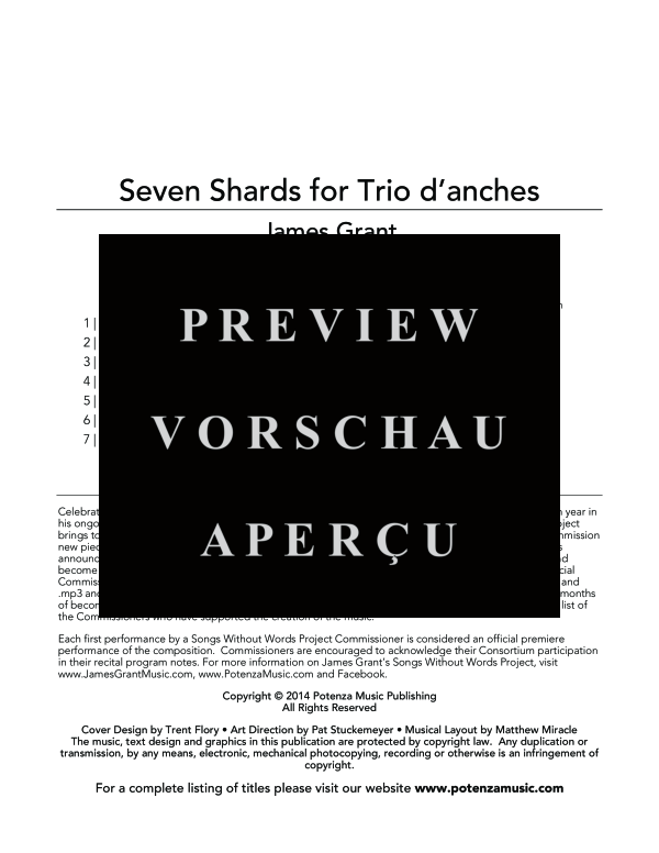 Product gallery: Page 3 of 11 Seven Shards, , (woodwind trio oboe/flute, clarinet and bassoon)