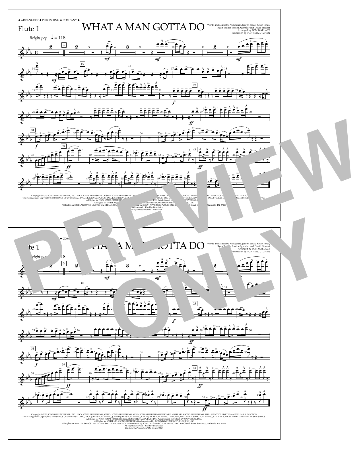 Product picture to: What a Man Gotta Do (arr. Tom Wallace) - Flute 1