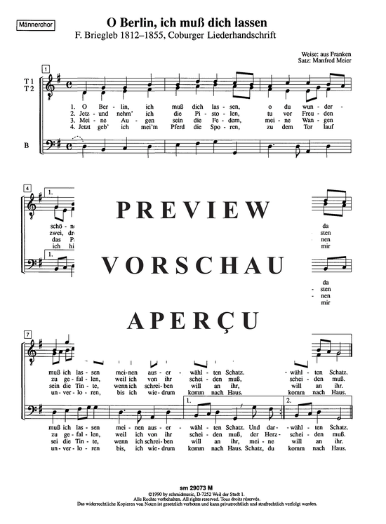 Product picture to: O Berlin , ich muß dich lassen Frühjahrslied