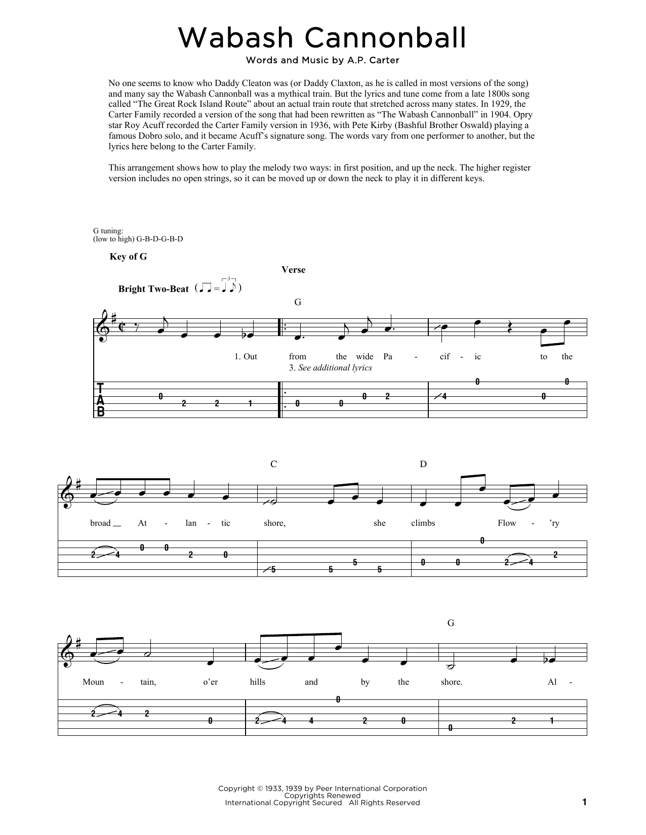 Product picture to: Wabash Cannonball (arr. Fred Sokolow)