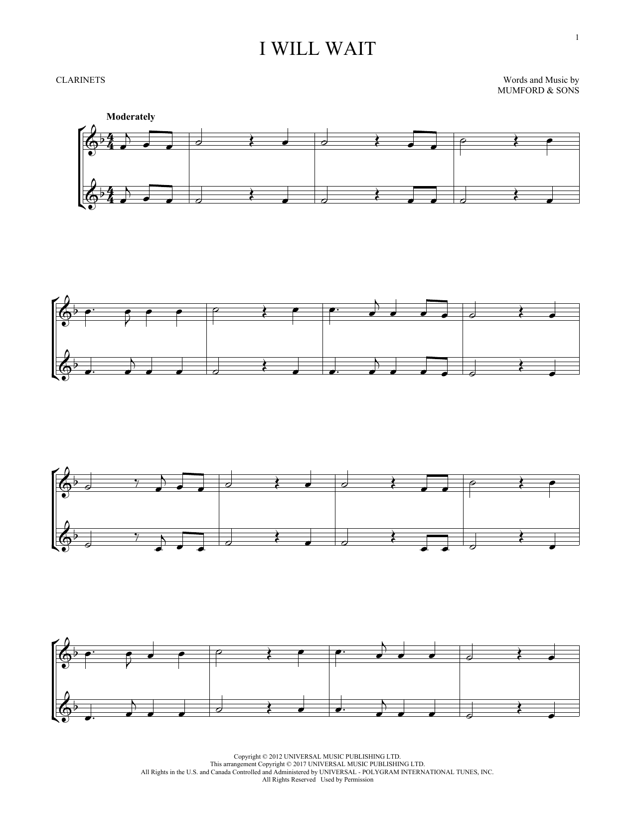 Product gallery: Page 1 of 1 I Will Wait, Mumford & Sons