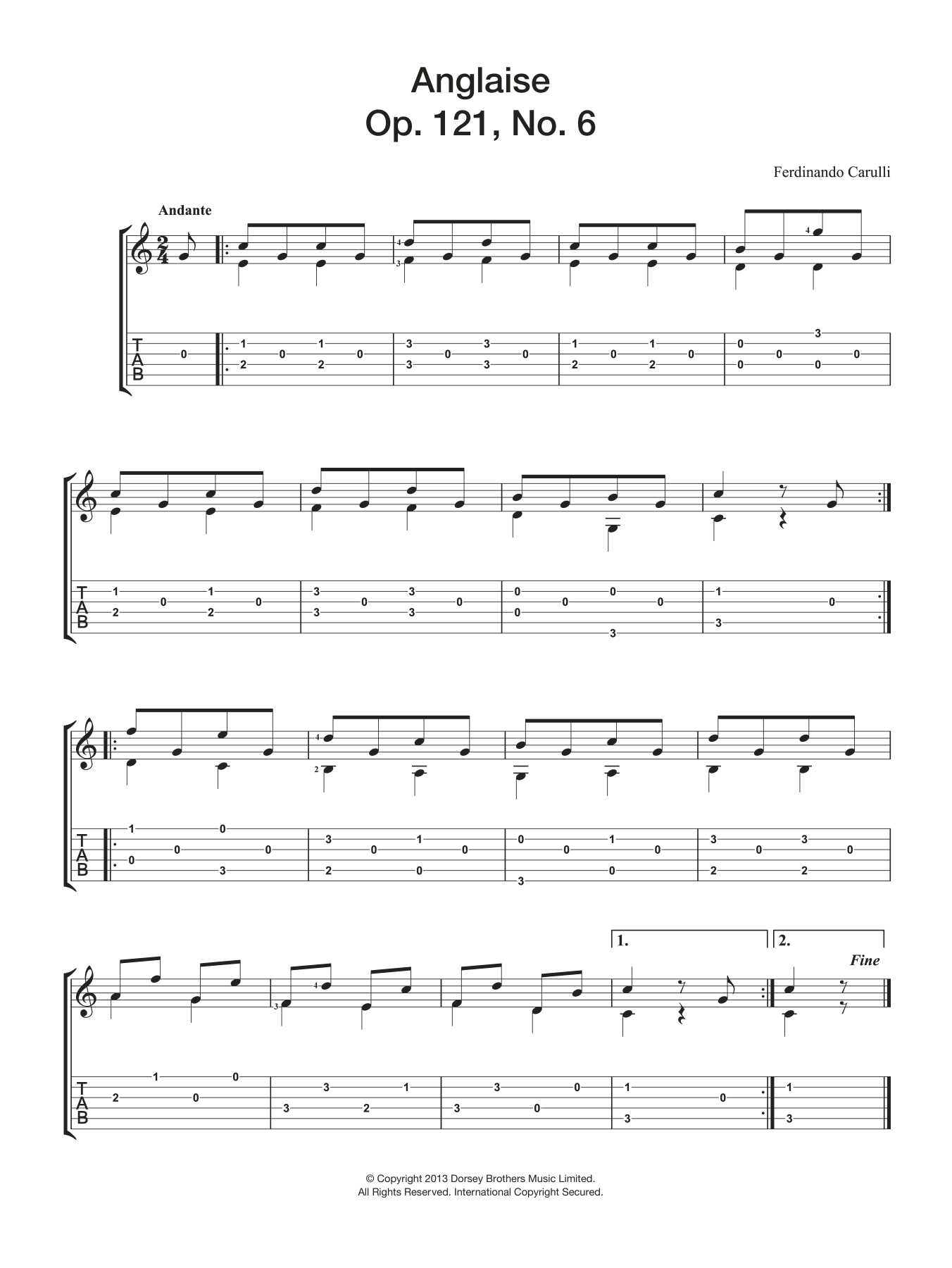 Produktbild zu: Anglaise Op. 121, No. 6