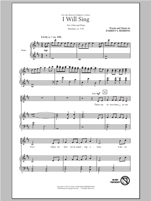 Produktbild zu: I Will Sing