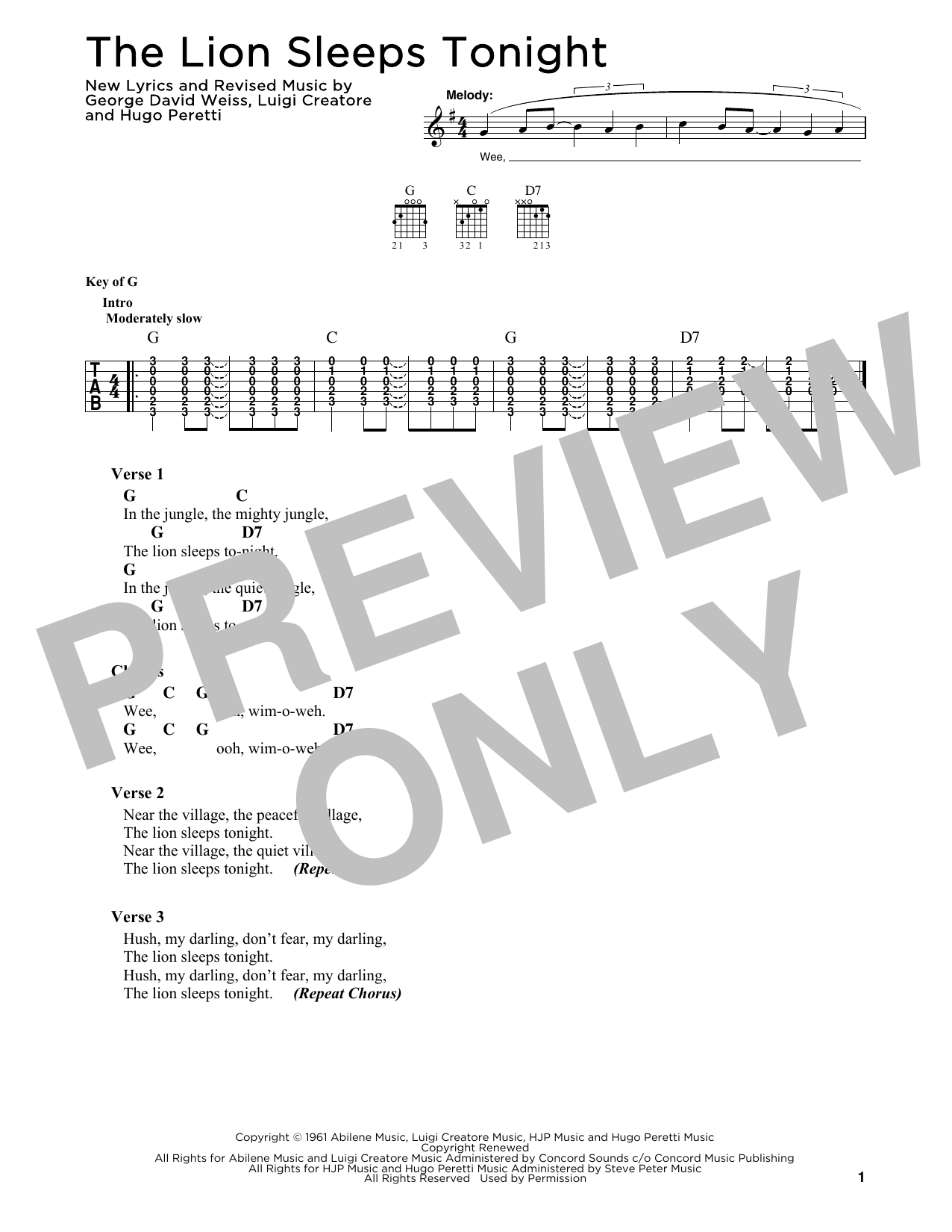 Produktbild zu:  The Lion Sleeps Tonight - Tokens