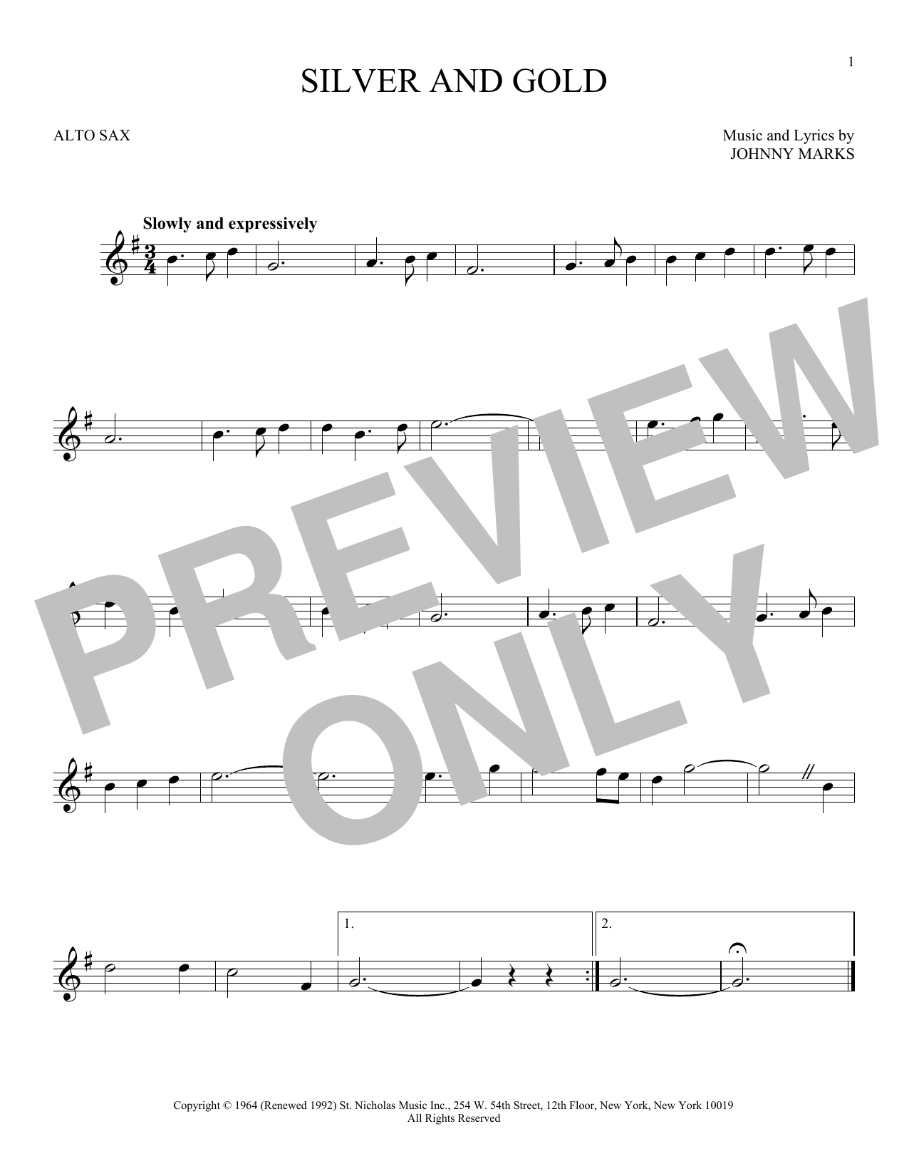 Product gallery: Page 1 of 1 Silver And Gold, Johnny Marks