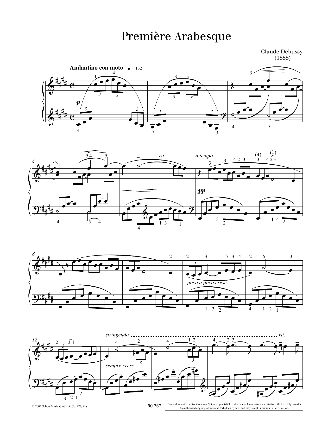 Product gallery: Page 1 of 1 Première Arabesques, Claude Debussy