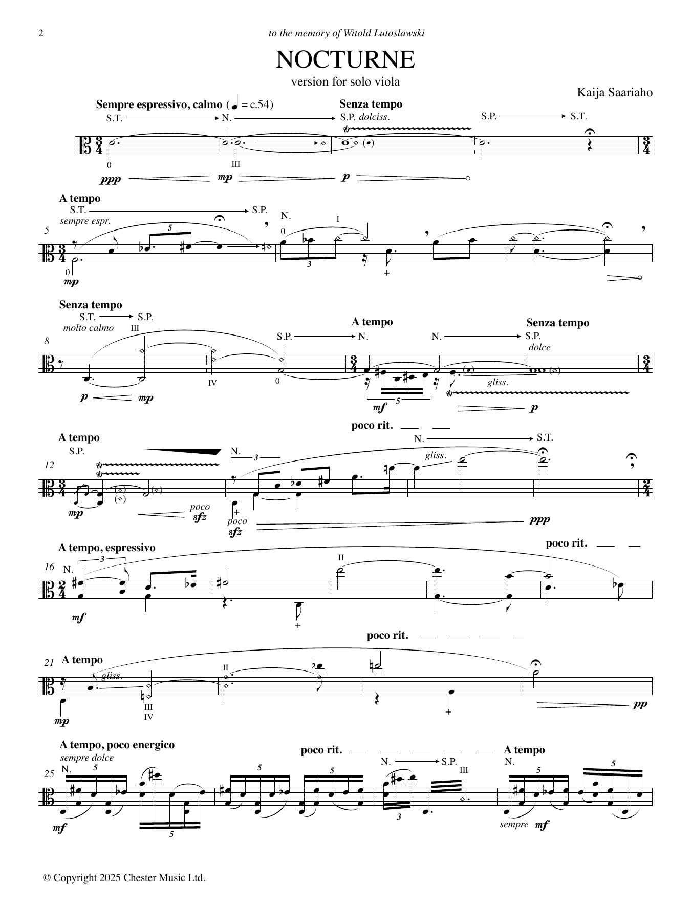 Produktgalerie: Seite 1 von 1 Nocturne (version for solo viola), Kaija Saariaho, Viola