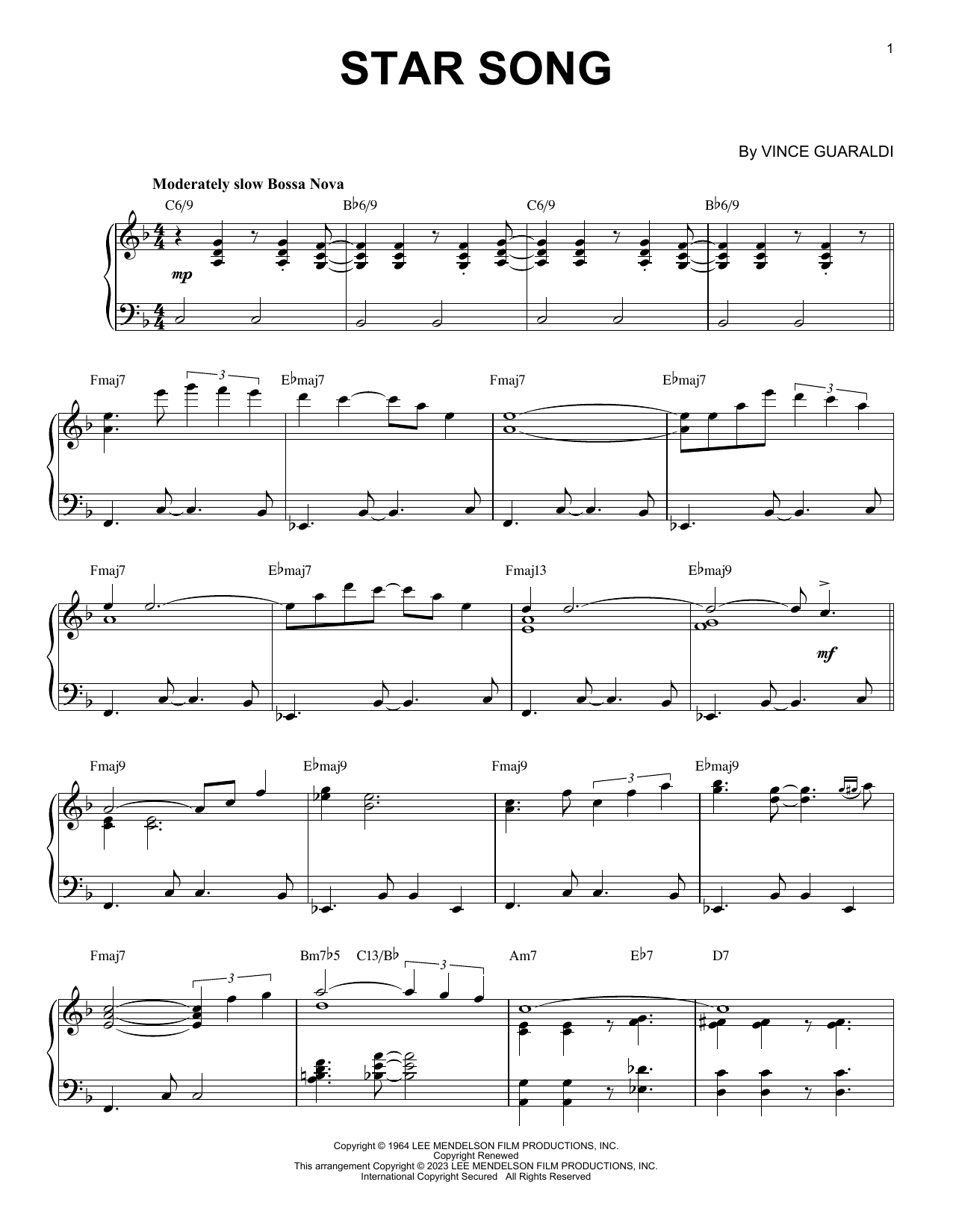 Product picture to: Star Song [Jazz version] (arr. Brent Edstrom)