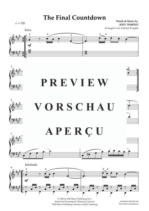 gallery: The Final Countdown, Europe, (piano solo)