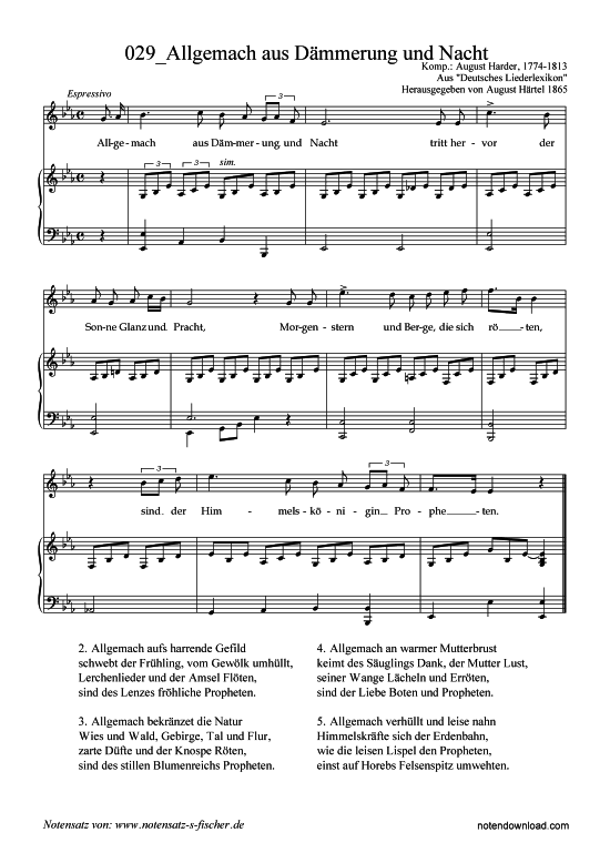 Product gallery: Page 1 of 1 Allgemach aus Dämmerung und Nacht , , Piano and Voice