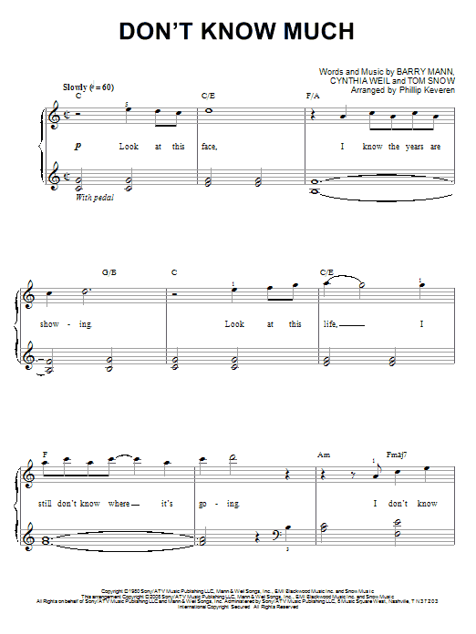Product picture to: Don't Know Much (arr. Phillip Keveren)