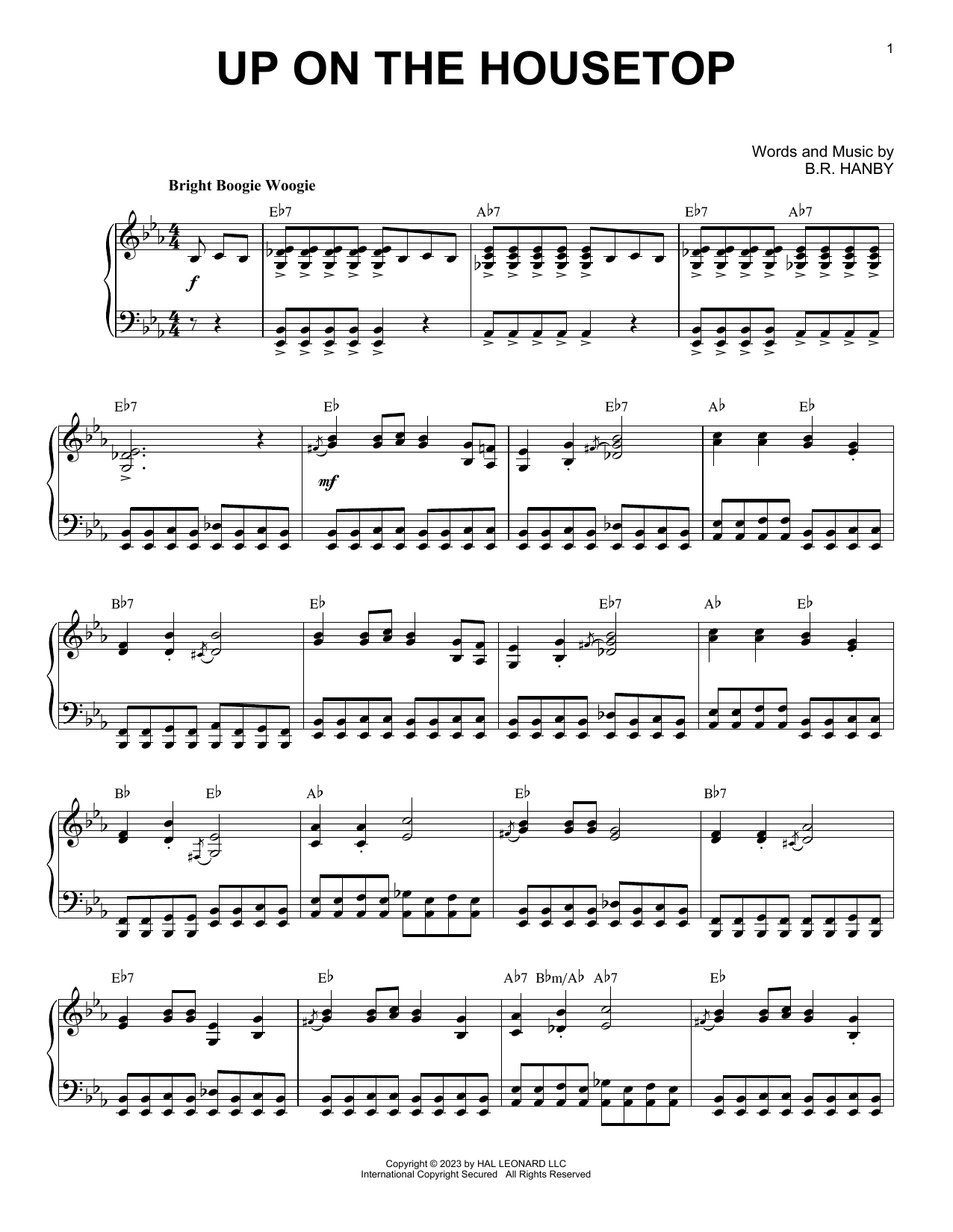 Product picture to: Up On The Housetop [Boogie Woogie version] (arr. Brent Edstrom)