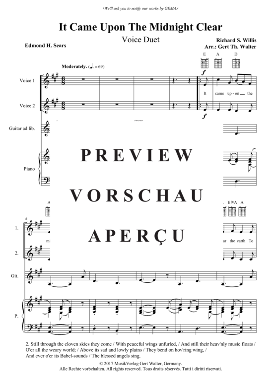 Produktgalerie: Seite 2 von 3 It Came Upon The Midnight Clear , , (Duett Gesang + Klavier)