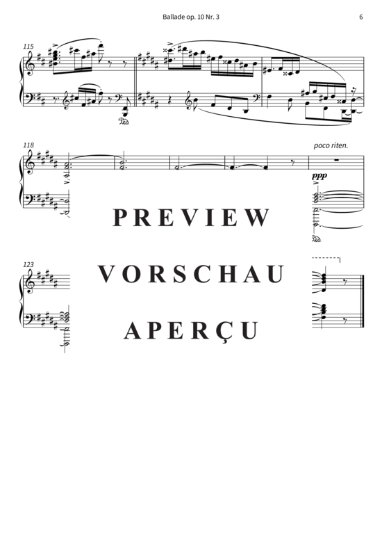 Produktgalerie: Seite 9 von 9 Ballade op. 10 Nr. 3 - Intermezzo , , Klavier Solo