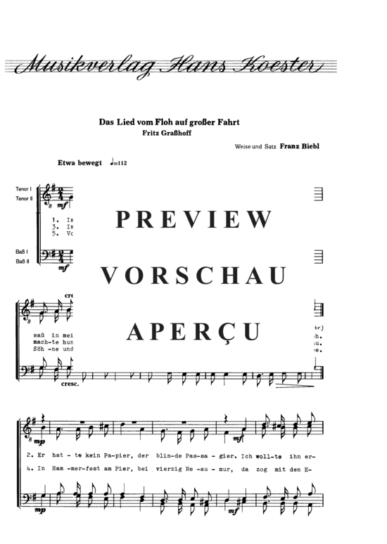 Product gallery: Page 3 of 4 Das Lied vom Floh auf großer Fahrt Männerchor), , (