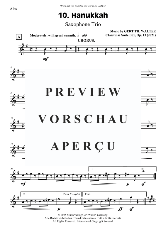 gallery: Hanukkah, , Saxophon Trio SA(T)B