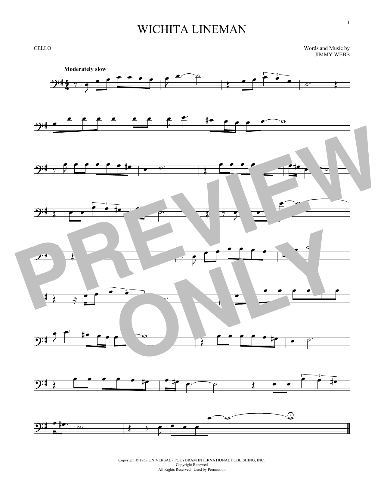 Produktgalerie: Seite 1 von 1 Wichita Lineman, Glen Campbell, Violoncello