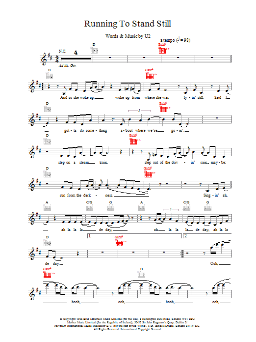 Produktgalerie: Seite 1 von 1 Running To Stand Still, U2, Melodieinstrument
