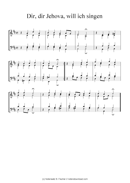 Product picture to: Dir, dir Jehova, will ich singen Johann Ch. G. Stade (Hrsgb.), 1830
