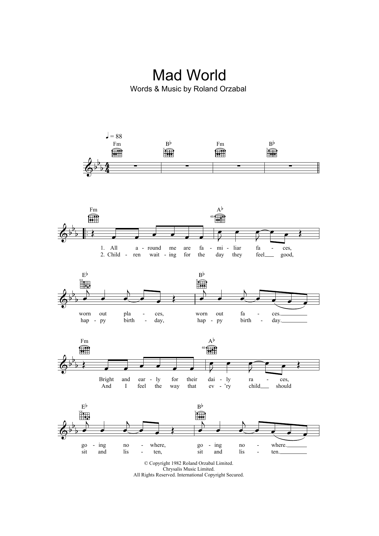 Produktbild zu: Mad World (from Donnie Darko)