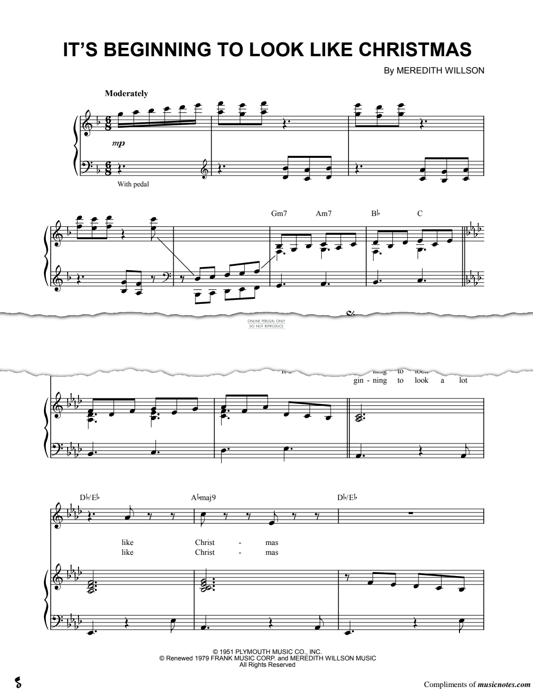 Produktgalerie: Seite 1 von 1 It's Beginning To Look Like Christmas, Meredith Willson, Gesang, Gitarre, Klavier