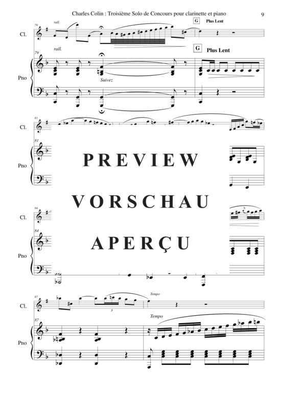 Product gallery: Page 10 of 19 Solo de Concours no. 3, opus 40 , , (clarinet in Bb + piano)