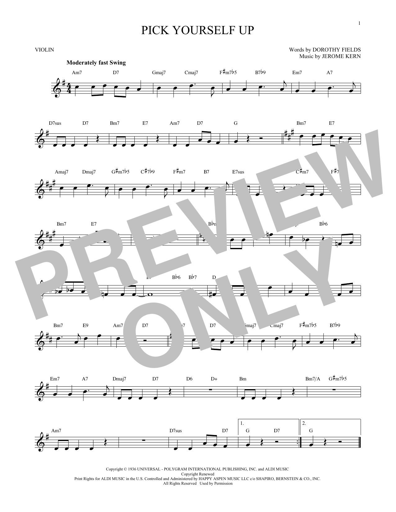 Product gallery: Page 1 of 1 Pick Yourself Up, Jerome Kern