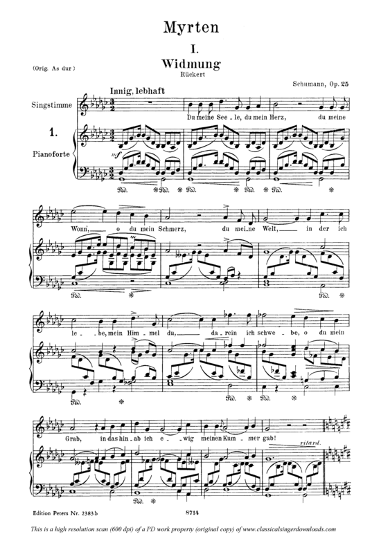 Product picture to: Widmung Op.25 No.1Robert Schumann