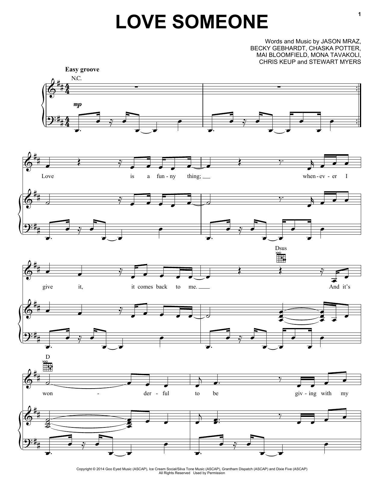 Produktgalerie: Seite 1 von 1 Love Someone, Jason Mraz, Klavier
