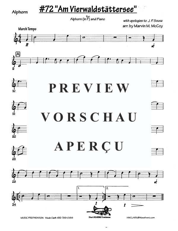 Produktgalerie: Seite 6 von 6 Am Vierwaldstattersee, , Alphorn in F und Klavier