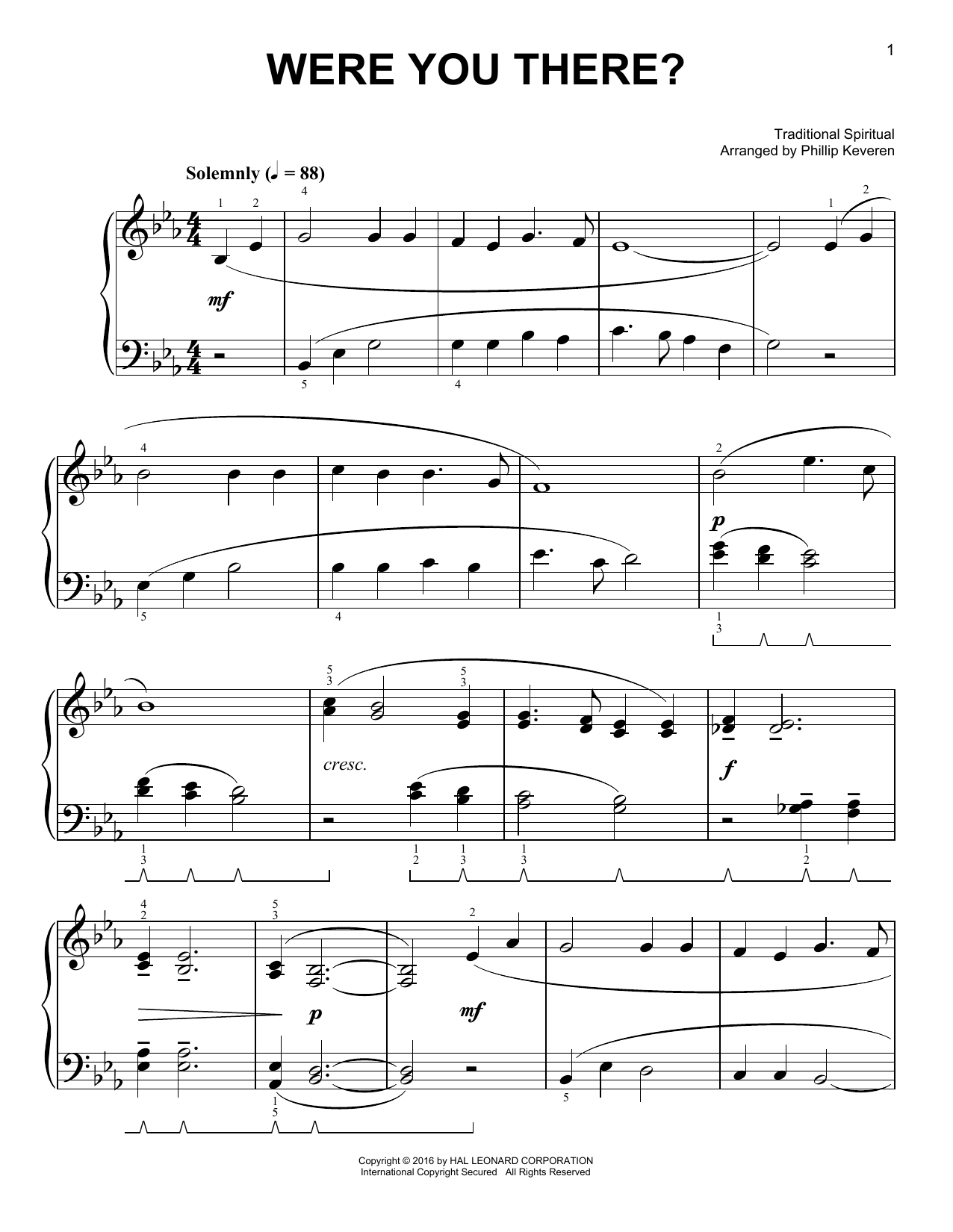 Produktbild zu: Were You There? [Classical version] (arr. Phillip Keveren)