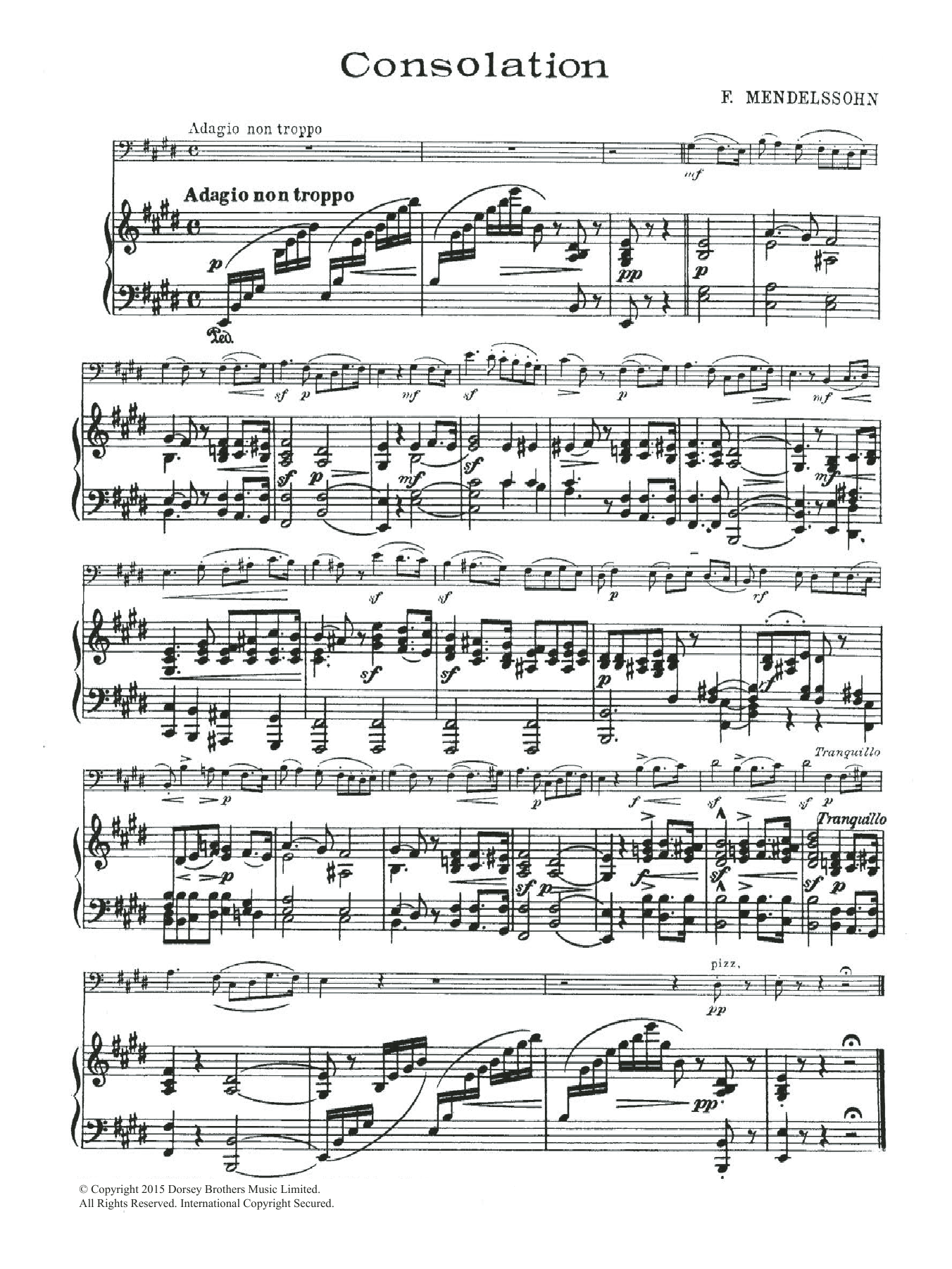 Produktgalerie: Seite 1 von 1 Consolation, Felix Mendelssohn, Violoncello