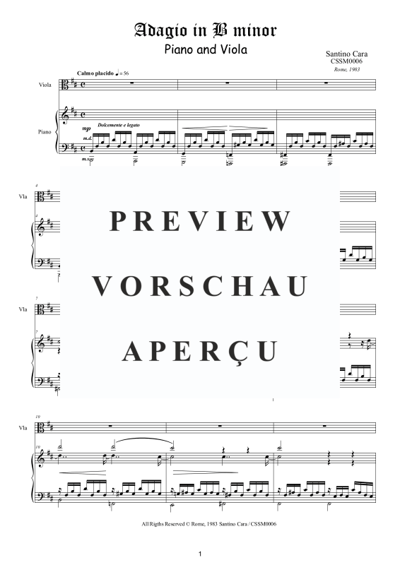 Produktgalerie: Seite 3 von 10 Adagio in H-Moll, , Viola und Klavier