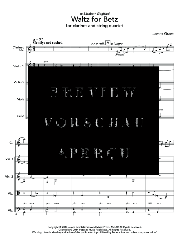 Produktgalerie: Seite 5 von 11 Waltz for Betz, , (Ensemble Klarinette Solo und Streicher Quartett/Quintett)