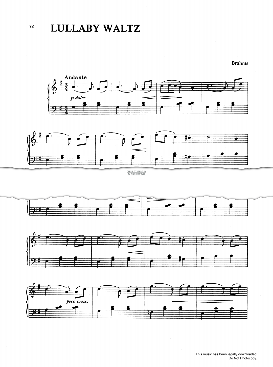 Produktgalerie: Seite 1 von 1 Lullaby Waltz, Johannes Brahms, Klavier