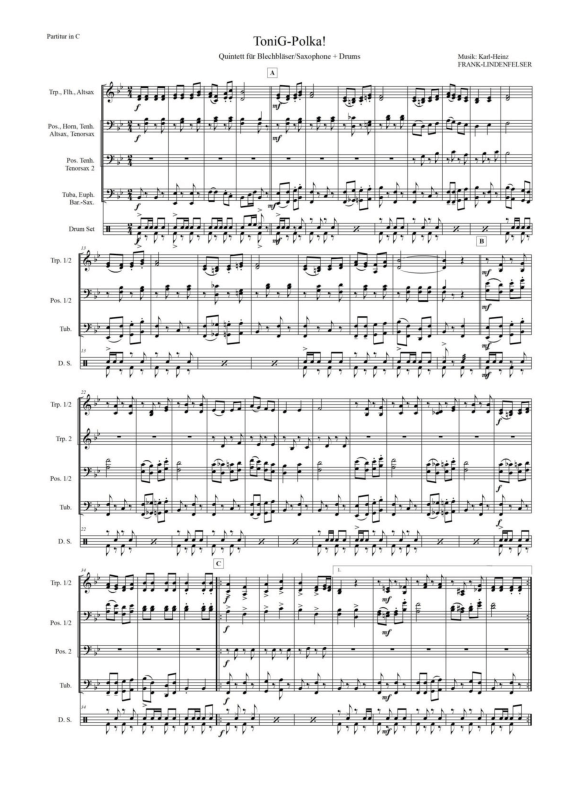 Produktgalerie: Seite 1 von 11 ToniG-Polka, Frank-Lindenfelser, Karl-Heinz, Blechbläserquintett