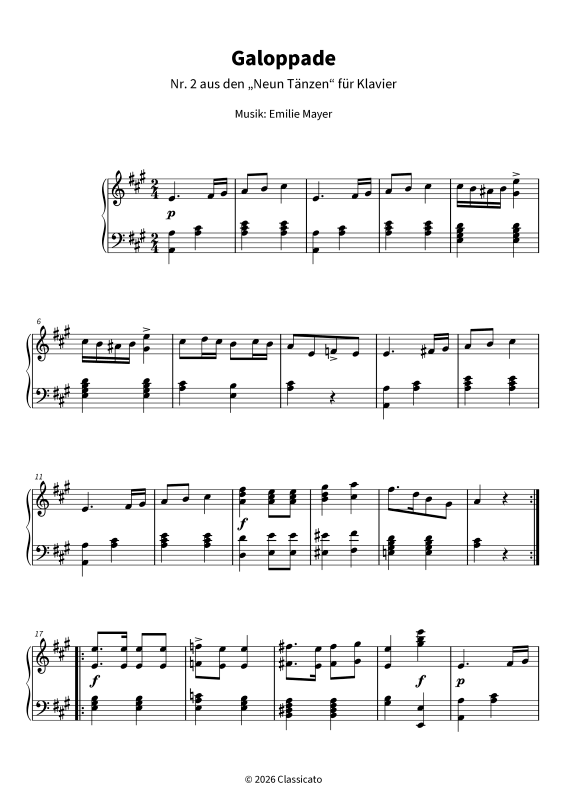 Produktgalerie: Seite 1 von 7 Galoppade - Nr. 2 aus den Neun Tänzen für Klavier, , Klavier Solo