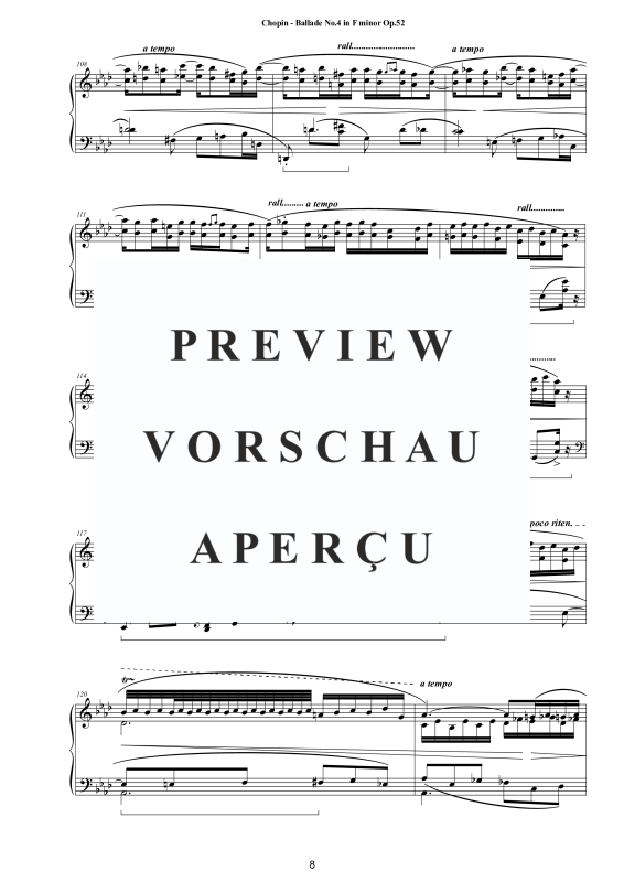 Produktgalerie: Seite 9 von 11 Ballade Nr. 4 F-Moll Op. 52, , Klavier Solo