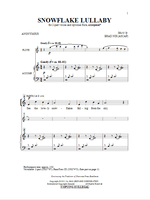 Product gallery: Page 1 of 1 Snowflake Lullaby, Brad Nix