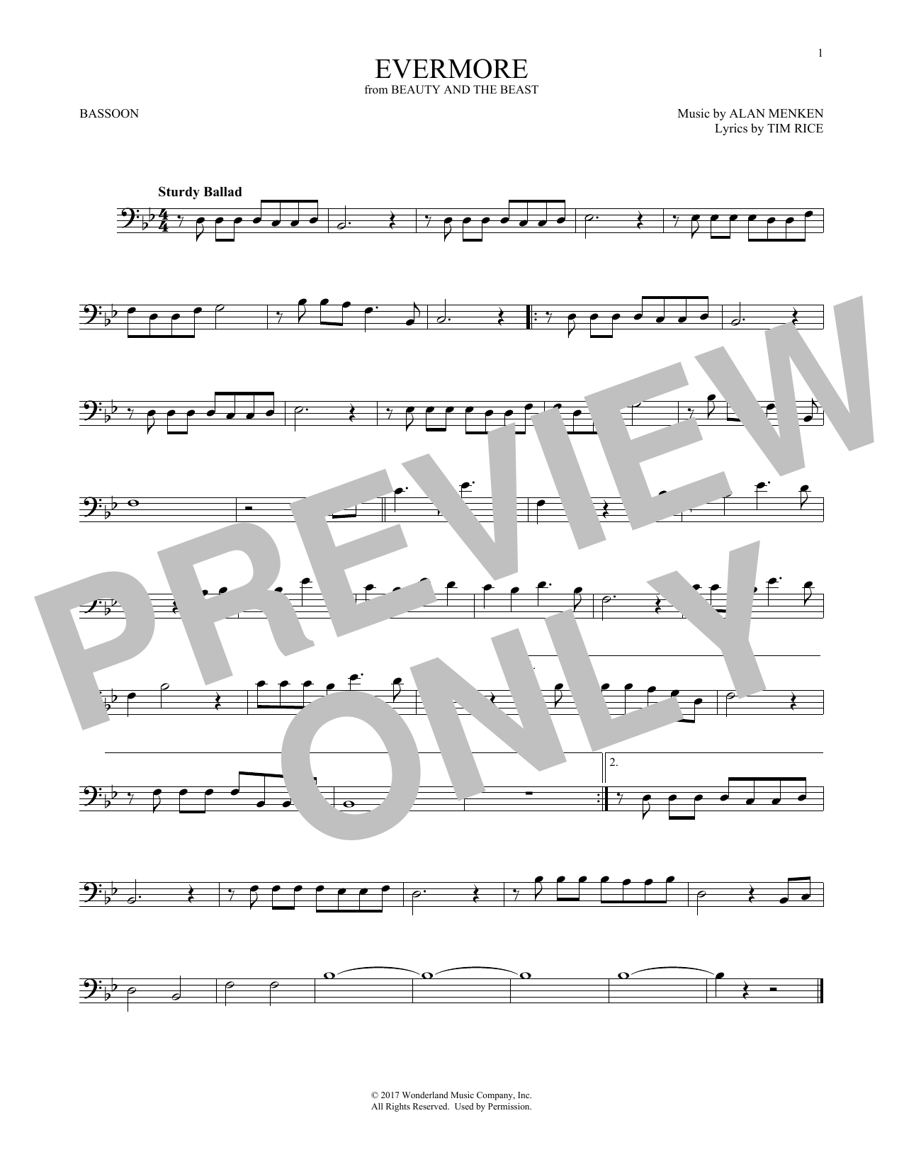 Produktgalerie: Seite 1 von 1 Evermore (from Beauty and The Beast), Josh Groban, Fagott