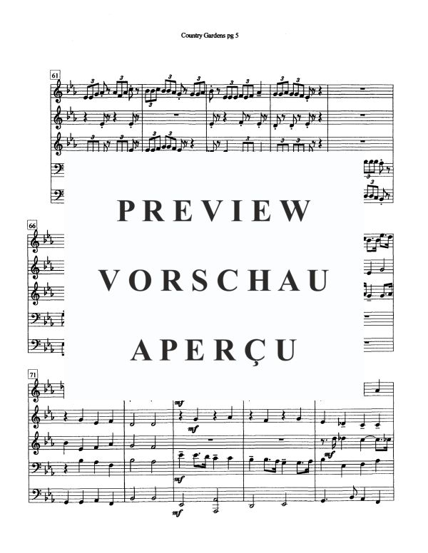 Produktgalerie: Seite 7 von 11 Country Gardens, , Blechbläser Quintett
