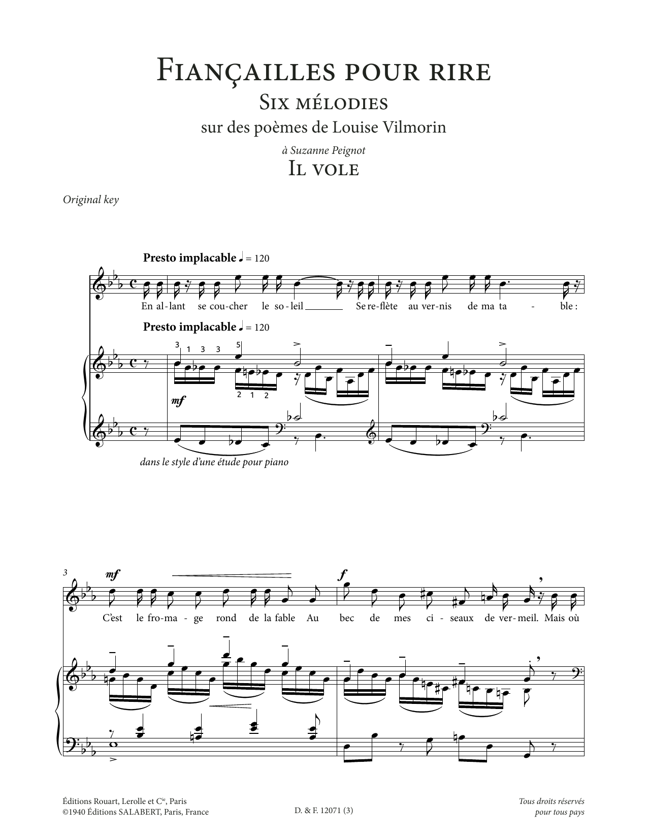 Produktbild zu: Il vole (High Voice)