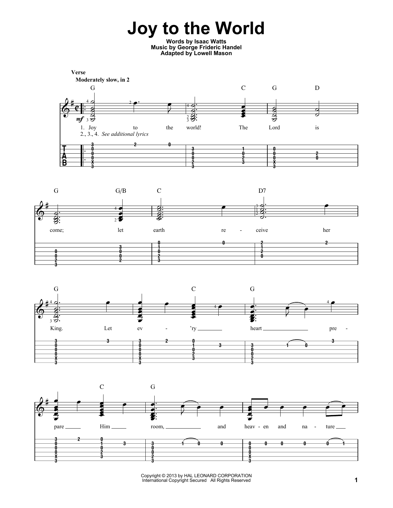 Product gallery: Page 1 of 1 Joy To The World, Isaac Watts