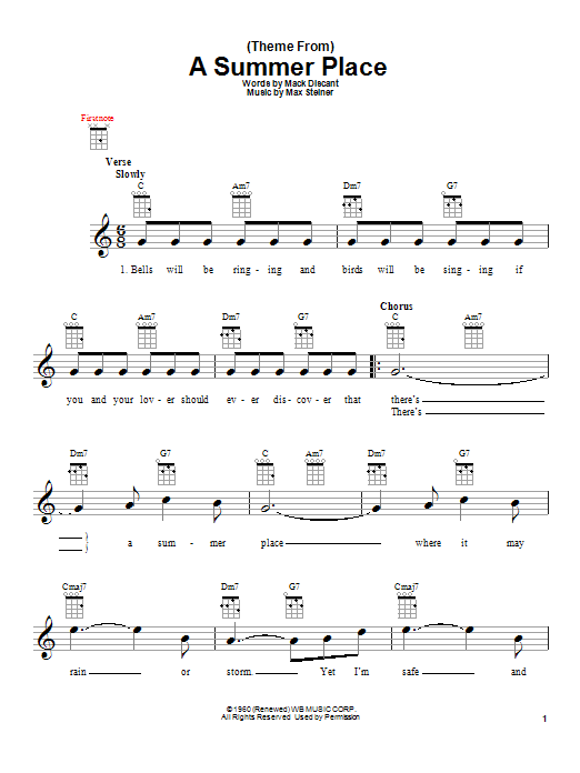 Product gallery: Page 1 of 1 (Theme From) A Summer Place, Max Steiner