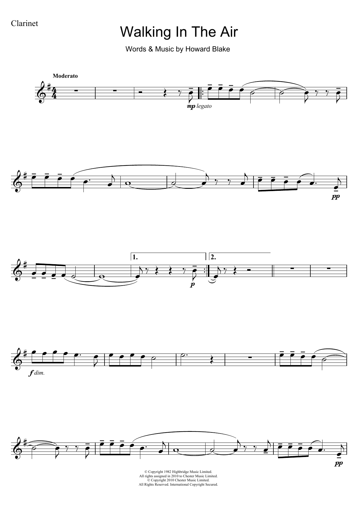 Product gallery: Page 1 of 1 Walking In The Air (theme from The Snowman), Howard Blake