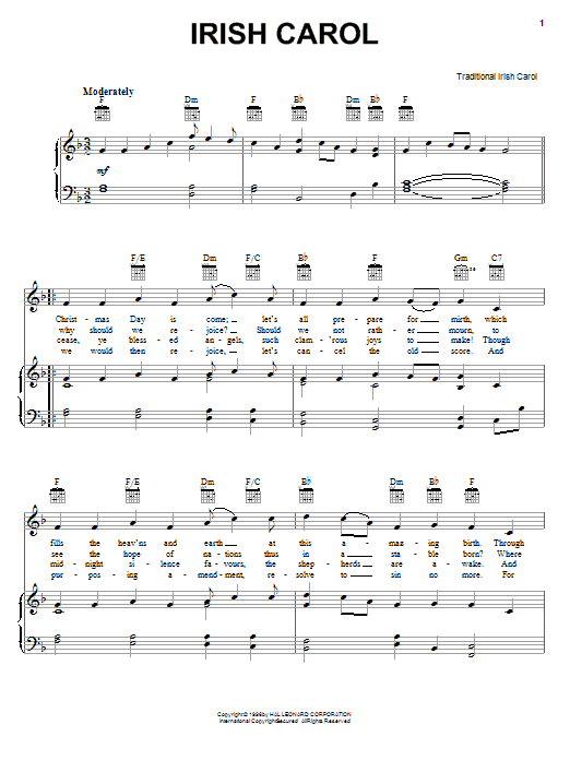 Product gallery: Page 1 of 1 Irish Carol, Traditional